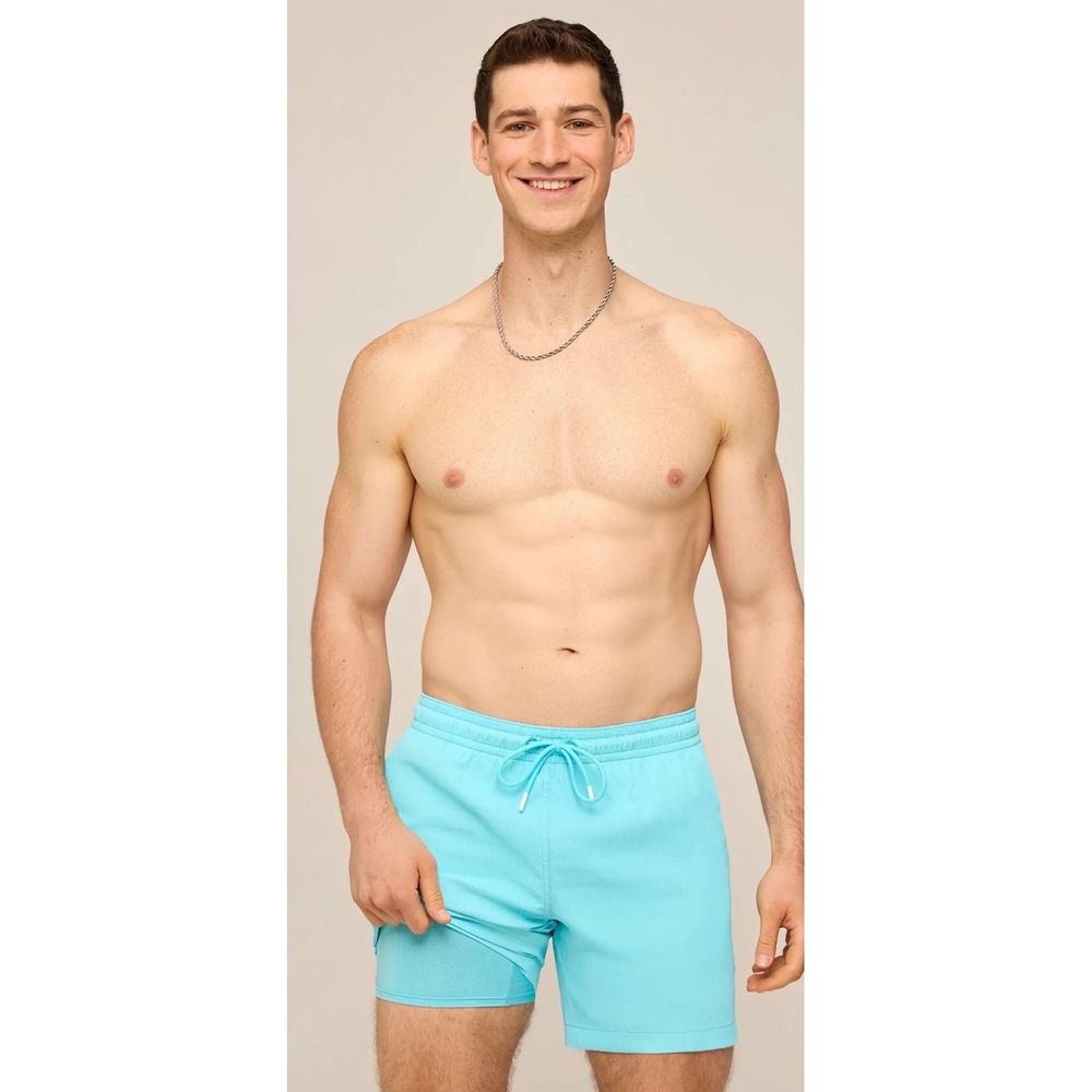 Chubbies Mens Blue Seersucker Swim Trunks 5.5 Inch XL Lined Shorts. Never worn
